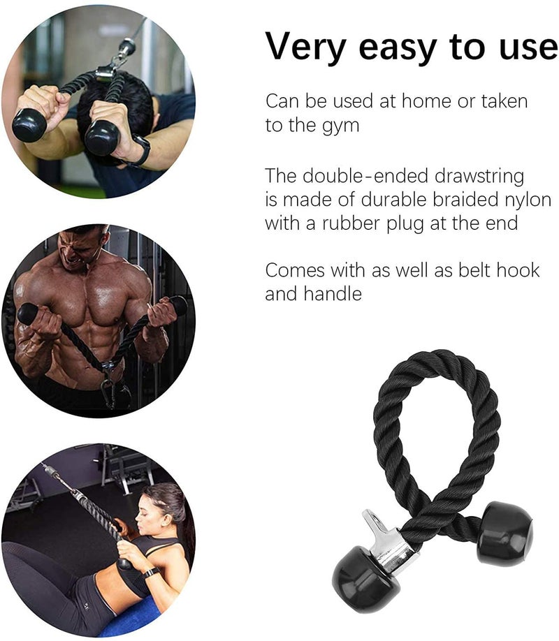 Morwealth Cable Pulley System Home Gym, LAT Pull Down Weight Pulley System Gym Fitness DIY Loading Pin Weight Lifting Triceps Rope Workout Adjustable Length Pulley Cable Machine Attachments for Home Gym - Image 5